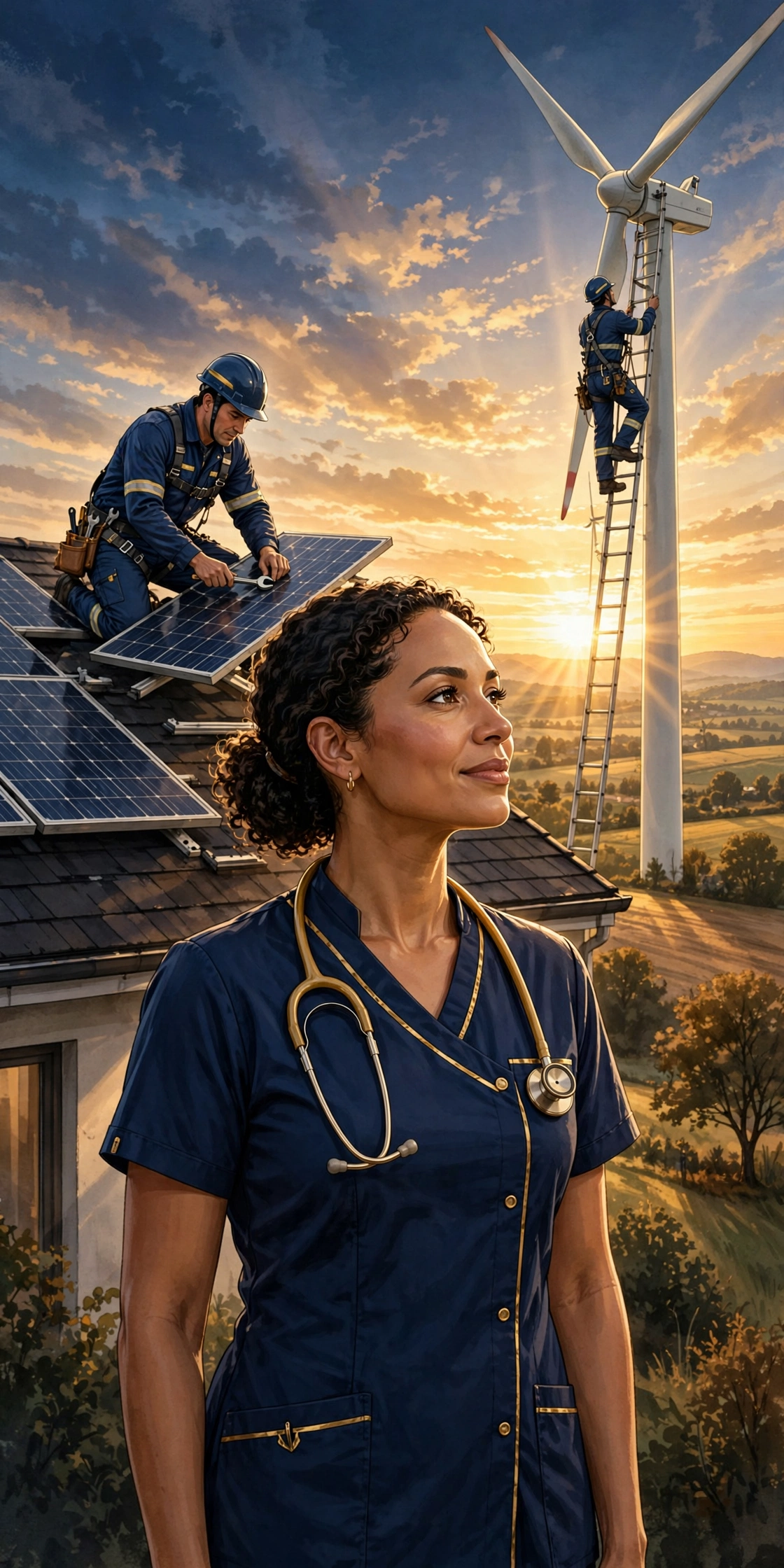 Wind turbine technician, solar installer, and nurse practitioner — the growth side