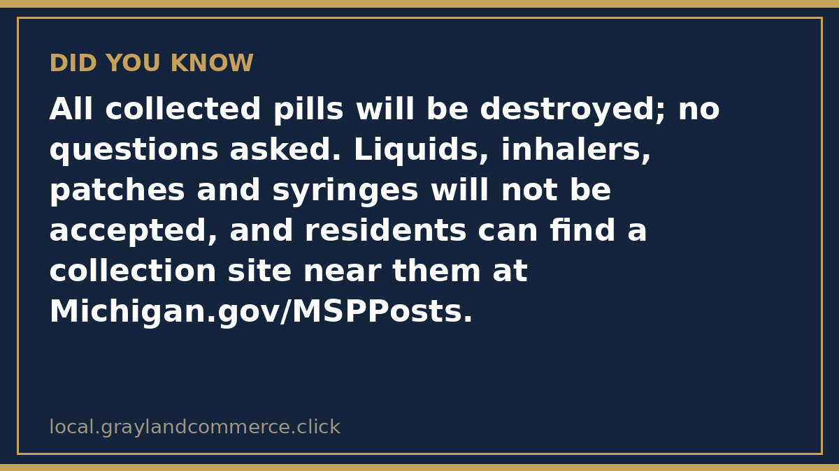 Fact card: all collected pills will be destroyed and no questions asked, but liquids, inhalers, patches and syringes will not be accepted