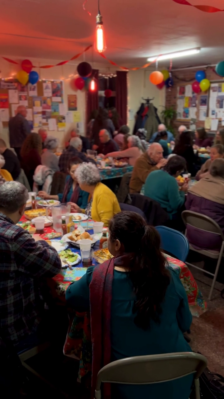 Residents talking at a community open house session