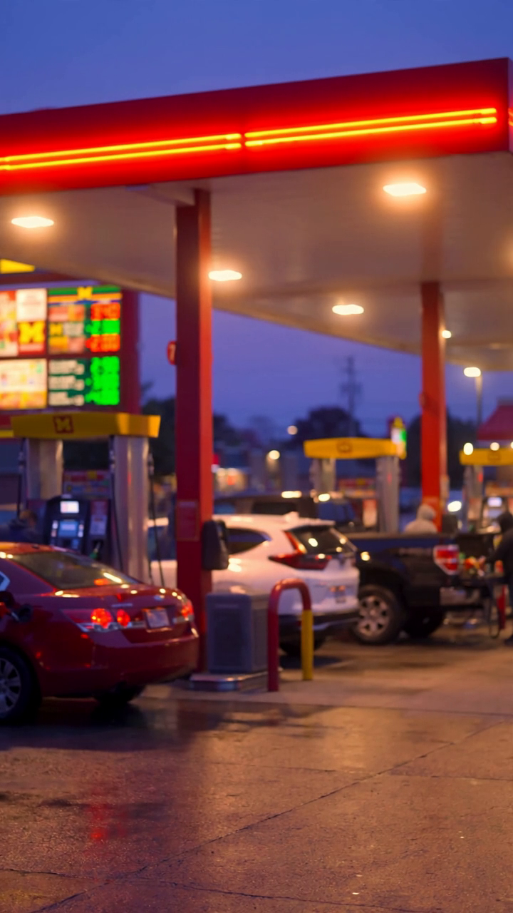 Gas station at dusk