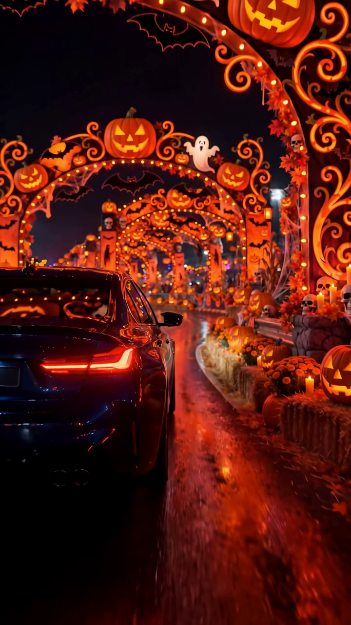 Halloween light tunnel at the Nite Lites show