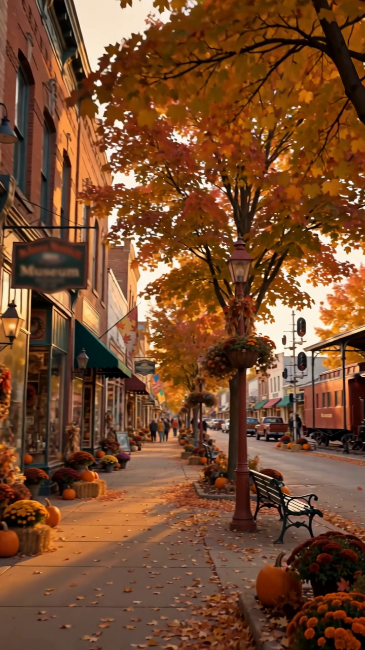 Autumn leaves on a street in Jackson County