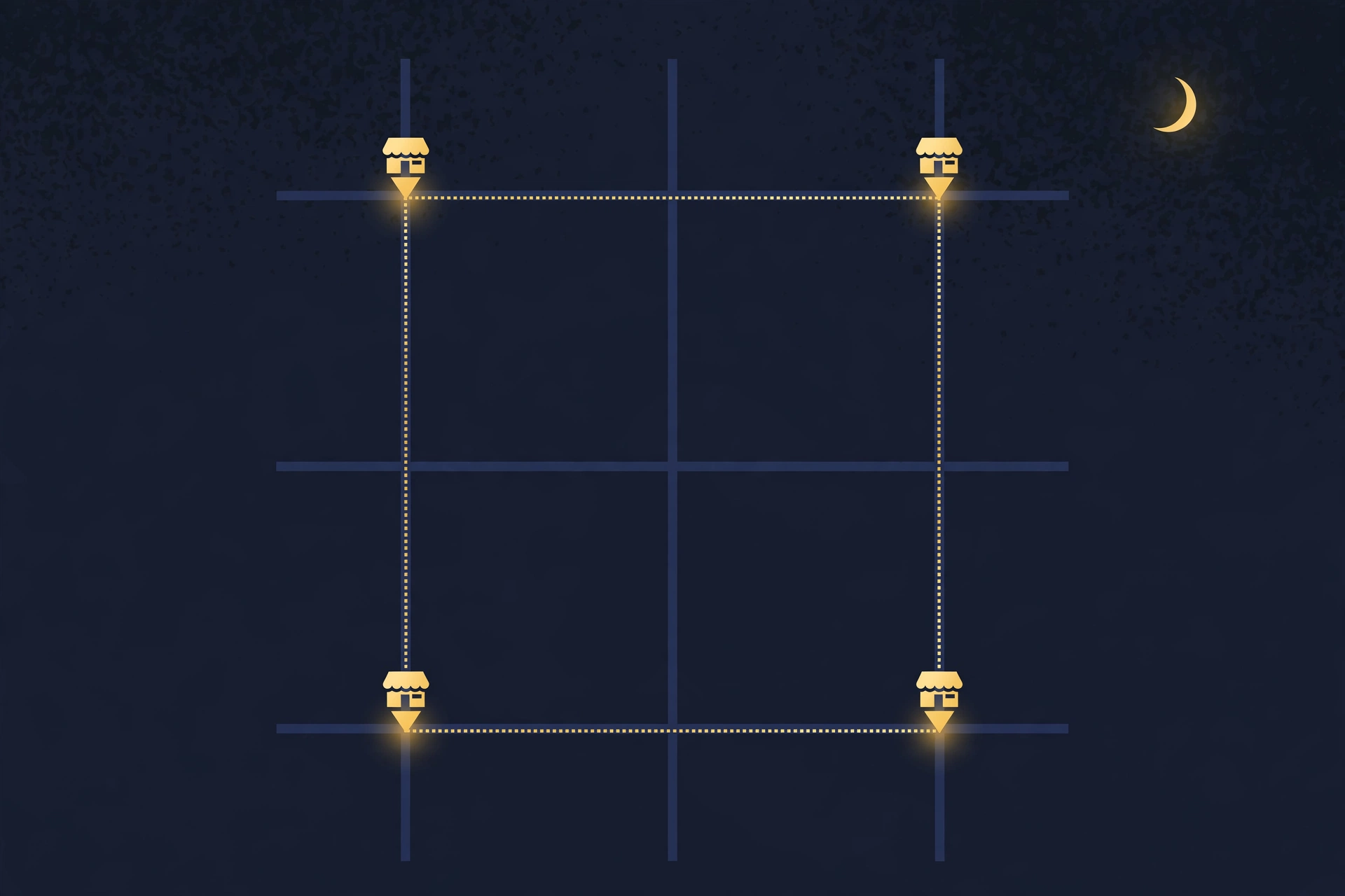 Map of the four NeighborClick Night Watch counters across Jackson after dark