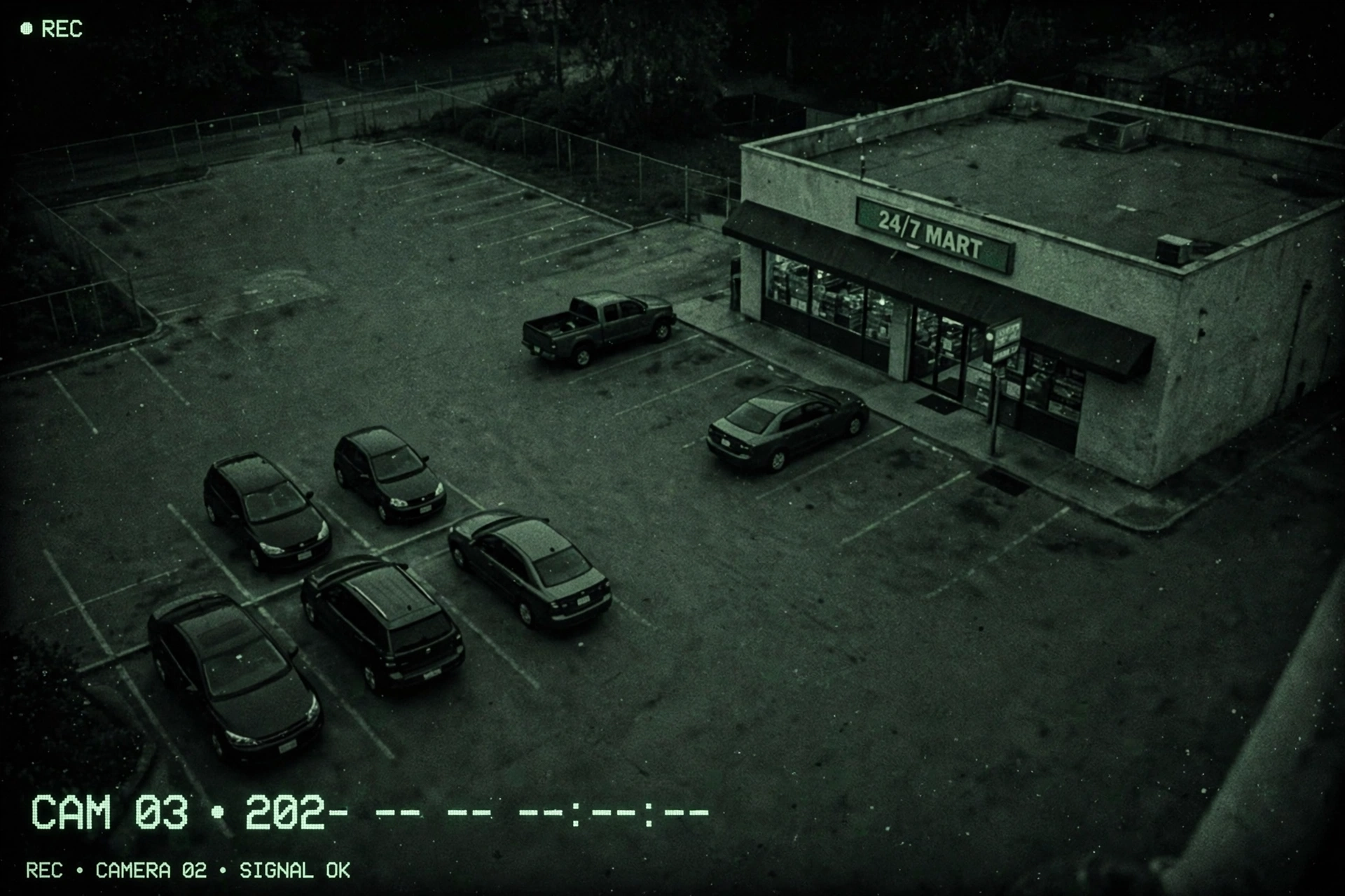 A portrayal of the NeighborClick Night Watch: a party store counter after dark